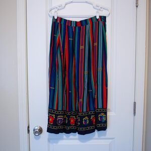 Avant Garde VTG Skirt Royal Crest Stripe Jewel Tone Japan Sz 14 | Bright Winter